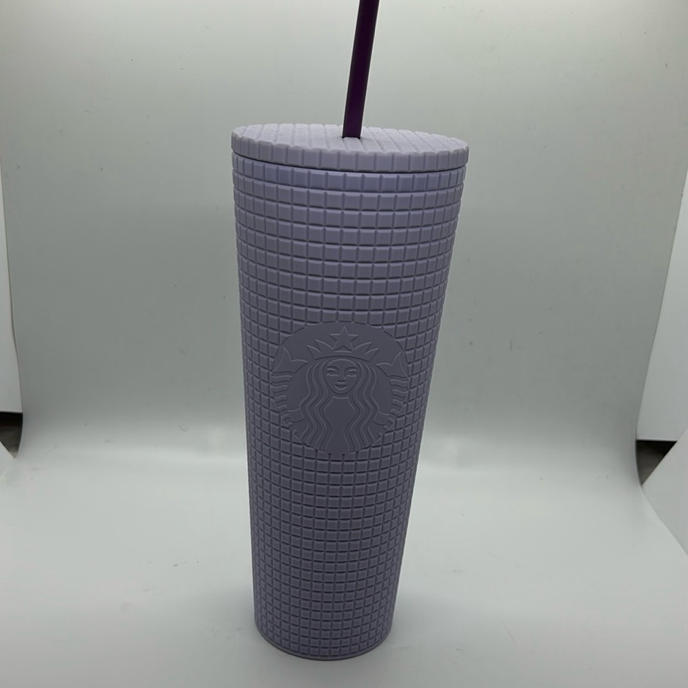 Starbucks Valentine's Day 2021 Purple Matte Studded Diamond Grid Tumbler, 24 Oz